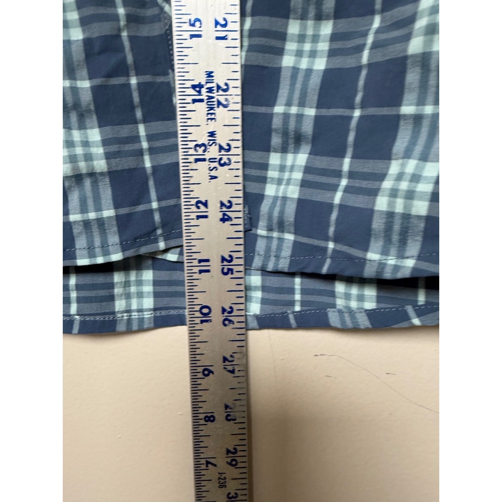 REI Plaid Long Sleeve‎ Button Up Shirt Women's Medium Blue Green Outdoor Casual - Picture 3 of 6